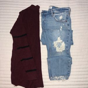 American Eagle mock neck sweater size xs